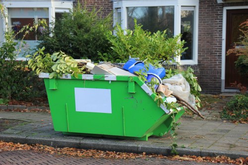 Composting site with organic waste in East London